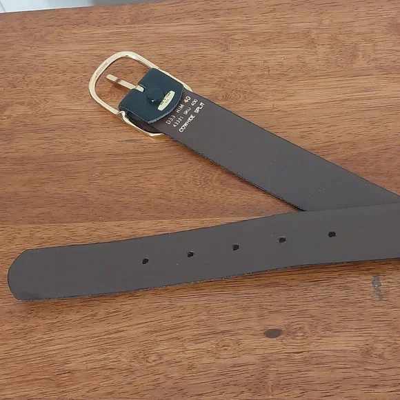 Vintage Taiwan ROC Black Cowhide Split Leather Belt Size 40 - Picture 3 of 6